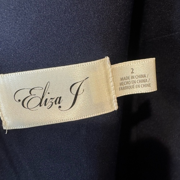 Eliza J Ruffle Front Gownaxi Dress In Navy Size 2 - Picture 10 of 11
